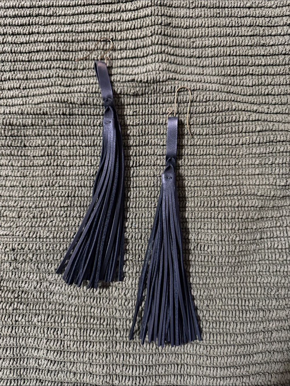 Saddle Tramp Black Tassel Drop Earrings for Women